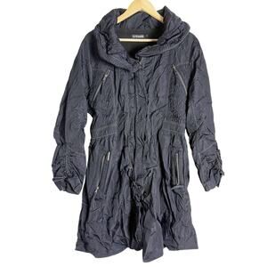 Et Dieu Crea La Femme Black Nylon Fleece Lined Coat Size 10